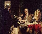 John callcott horsley,R.A. St. Valentine's Day oil painting